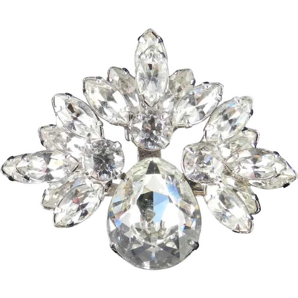 Eisenberg Rhinestone Fur Clip Rhodium Plate - image 1