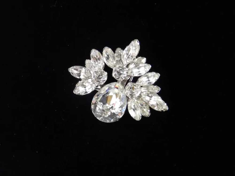 Eisenberg Rhinestone Fur Clip Rhodium Plate - image 2