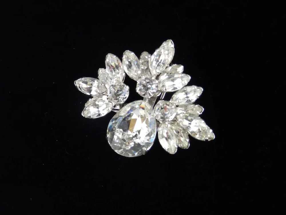 Eisenberg Rhinestone Fur Clip Rhodium Plate - image 3