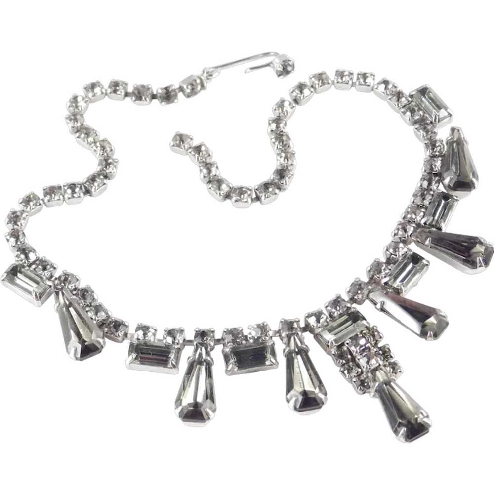 Keystone Baguette Rhinestone Collar Necklace - image 1