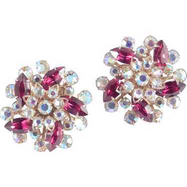 Large Rhinestone Pinwheel Earrings - image 1