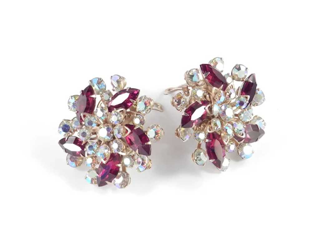 Large Rhinestone Pinwheel Earrings - image 4