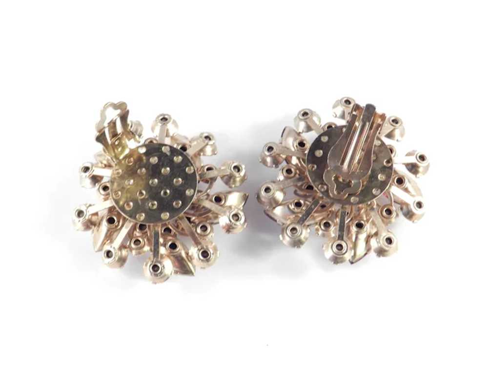 Large Rhinestone Pinwheel Earrings - image 5