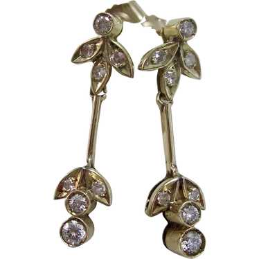 Vintage Estate Art Deco Diamond Drop Earrings