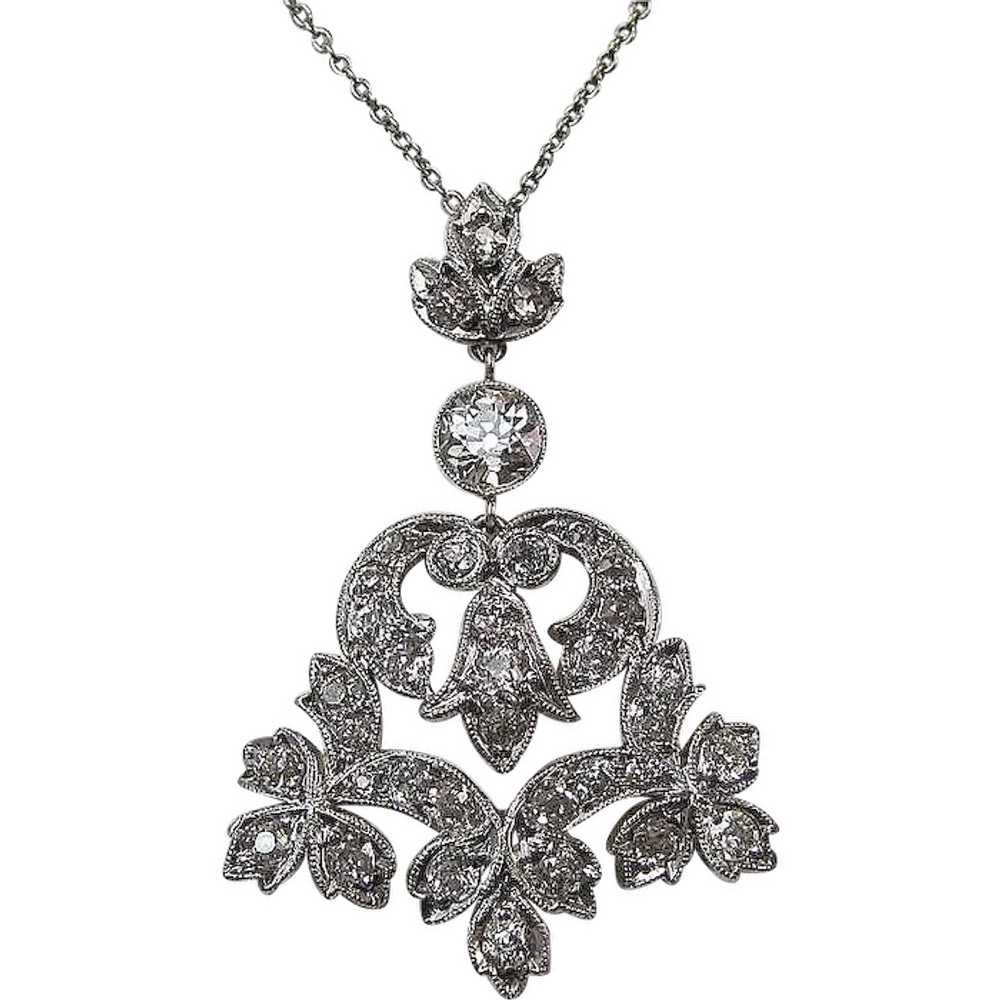 Antique Diamond Estate  Lavaliere Edwardian Weddi… - image 1