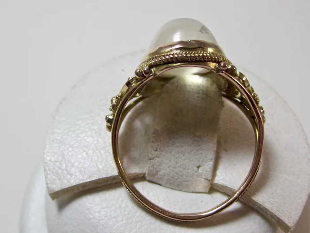 Antique Victorian Natural Moonstone Ring 14K - image 6