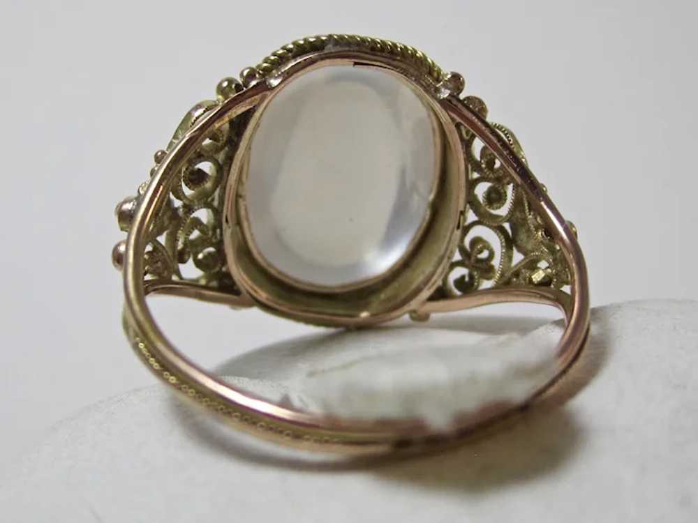 Antique Victorian Natural Moonstone Ring 14K - image 7