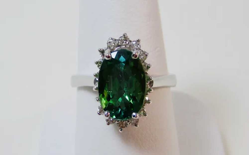 Natural Green Tourmaline & Diamond Engagement Est… - image 4