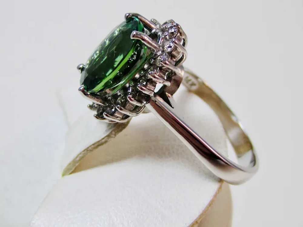 Natural Green Tourmaline & Diamond Engagement Est… - image 5