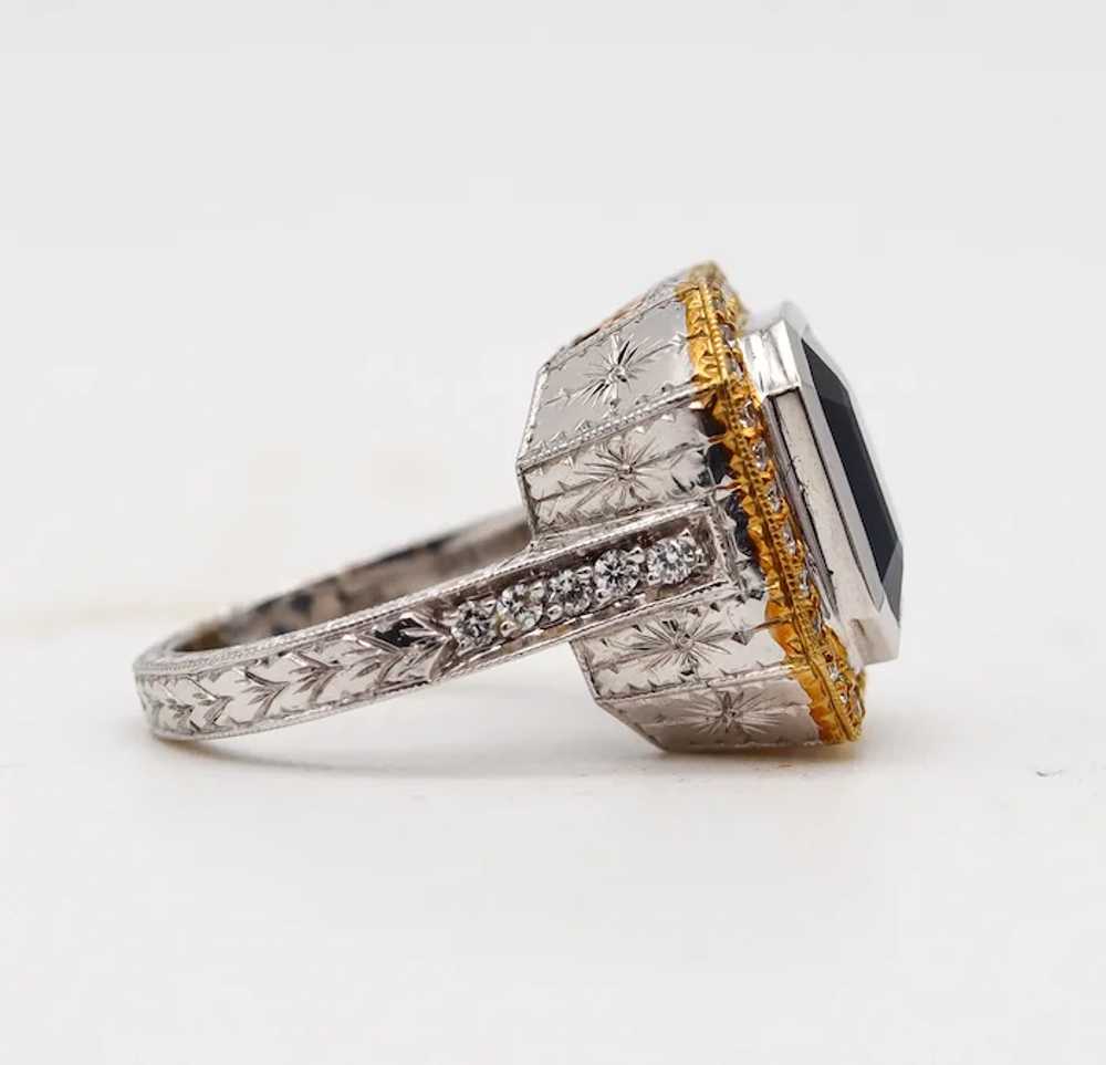 Baroque Cocktail Ring In 18Kt White Gold With 5.8… - image 6