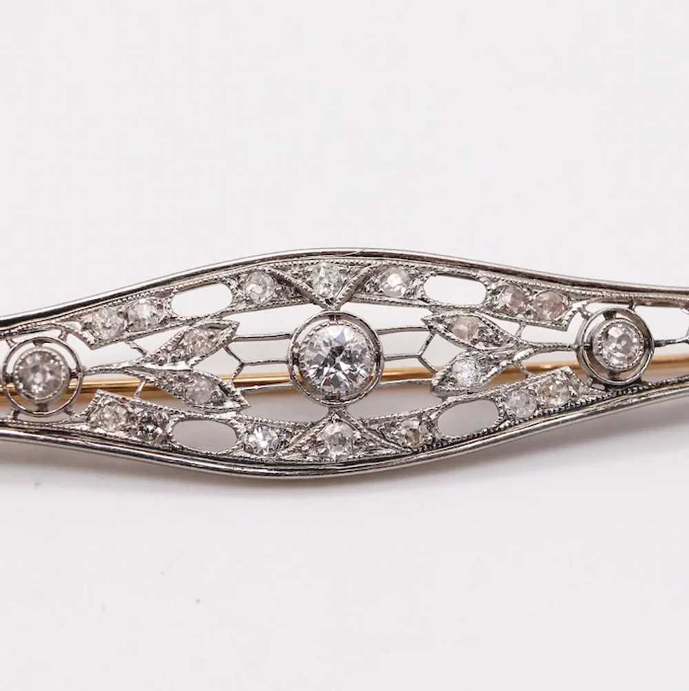 Art Deco 1920-1930 Elongated Classic Brooch In Pl… - image 3