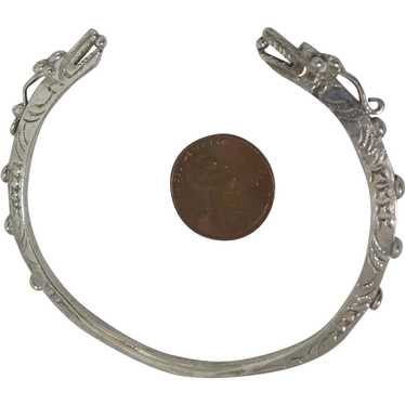 Antique Chinese Dragon Silver Bracelet
