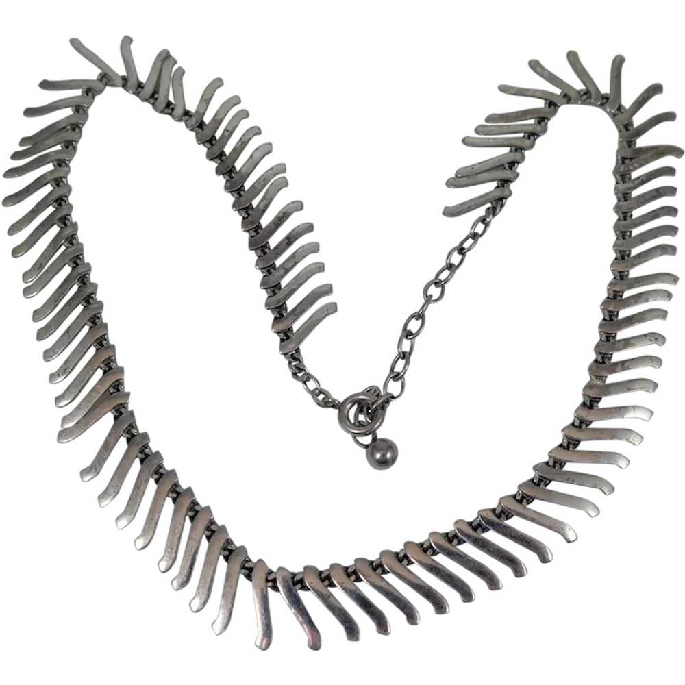 Vintage 835 Silver Fringe Necklace - image 1