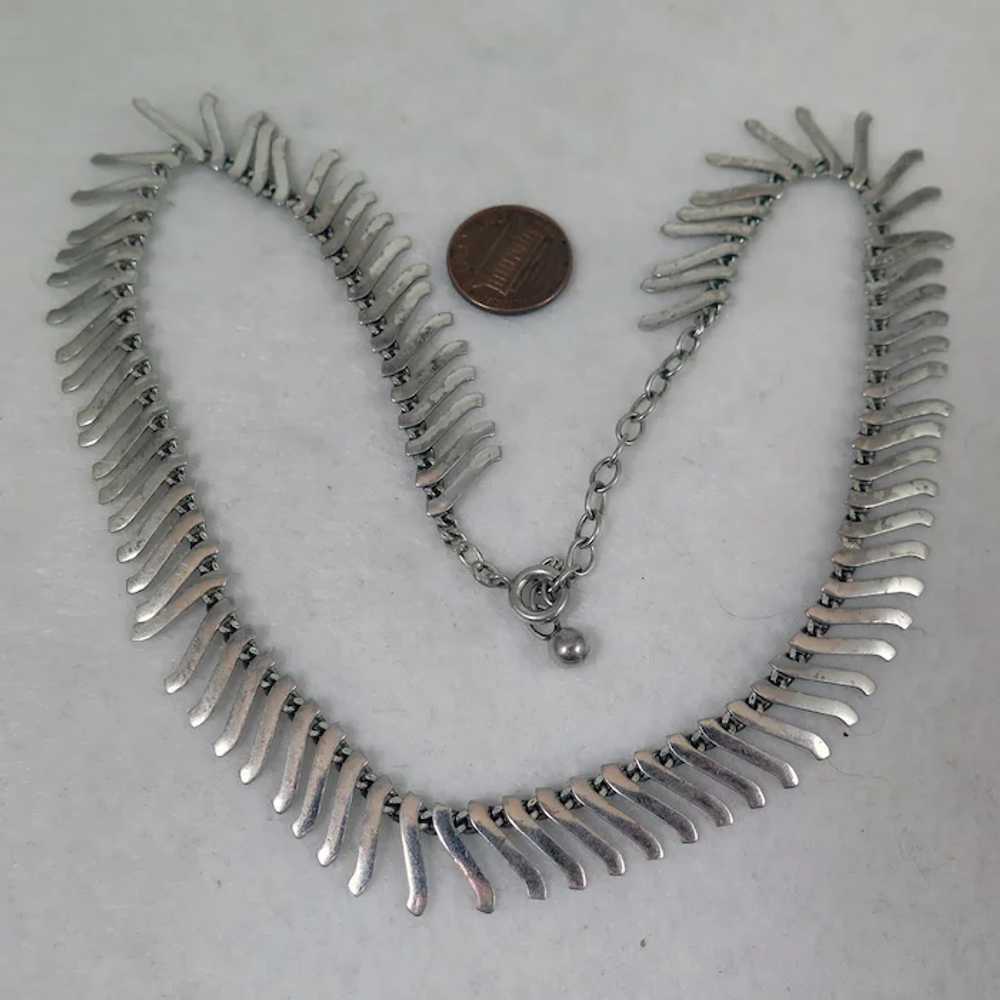 Vintage 835 Silver Fringe Necklace - image 2
