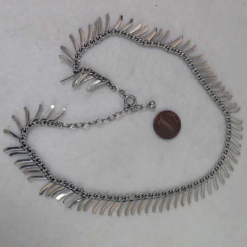 Vintage 835 Silver Fringe Necklace - image 4