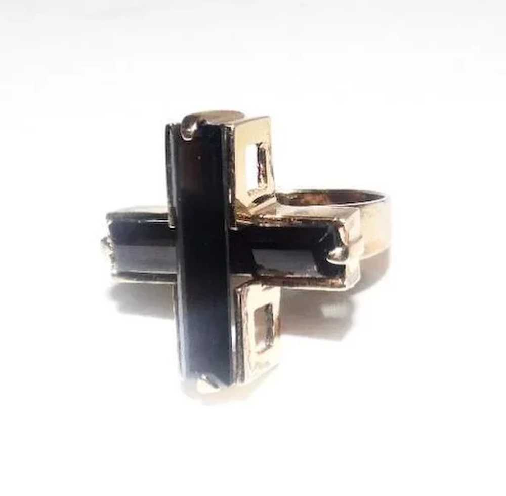 Lady's Sterling Cut Rhinestone Cross Ring - Size 8 - image 5