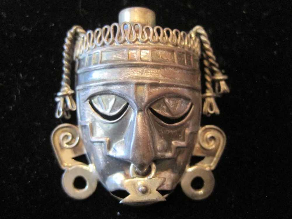 Sterling Hecho En Mexico S.G.F. Aztec Mayan Mask … - image 2