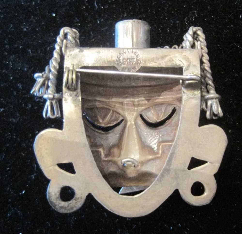 Sterling Hecho En Mexico S.G.F. Aztec Mayan Mask … - image 3