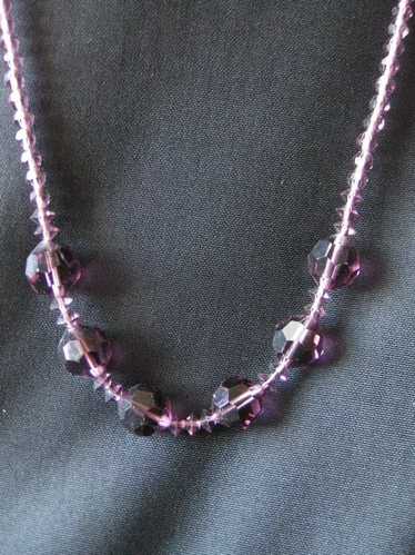Vintage Hand Cut Amethyst Crystal Necklace