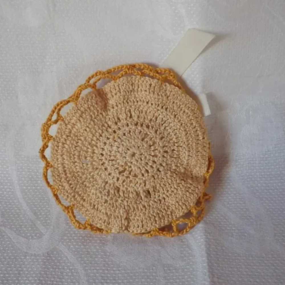 Vintage Hand Crocheted Sun Hat Pin & Needle Cushi… - image 4