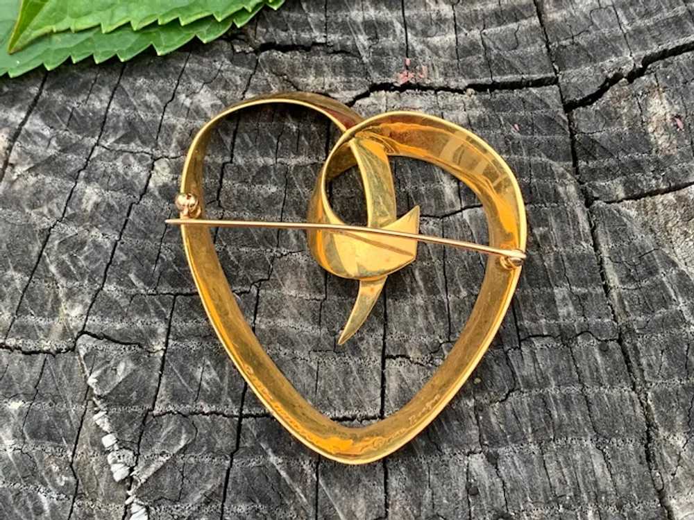 Paloma Picasso for Tiffany Gold Heart Brooch - image 6
