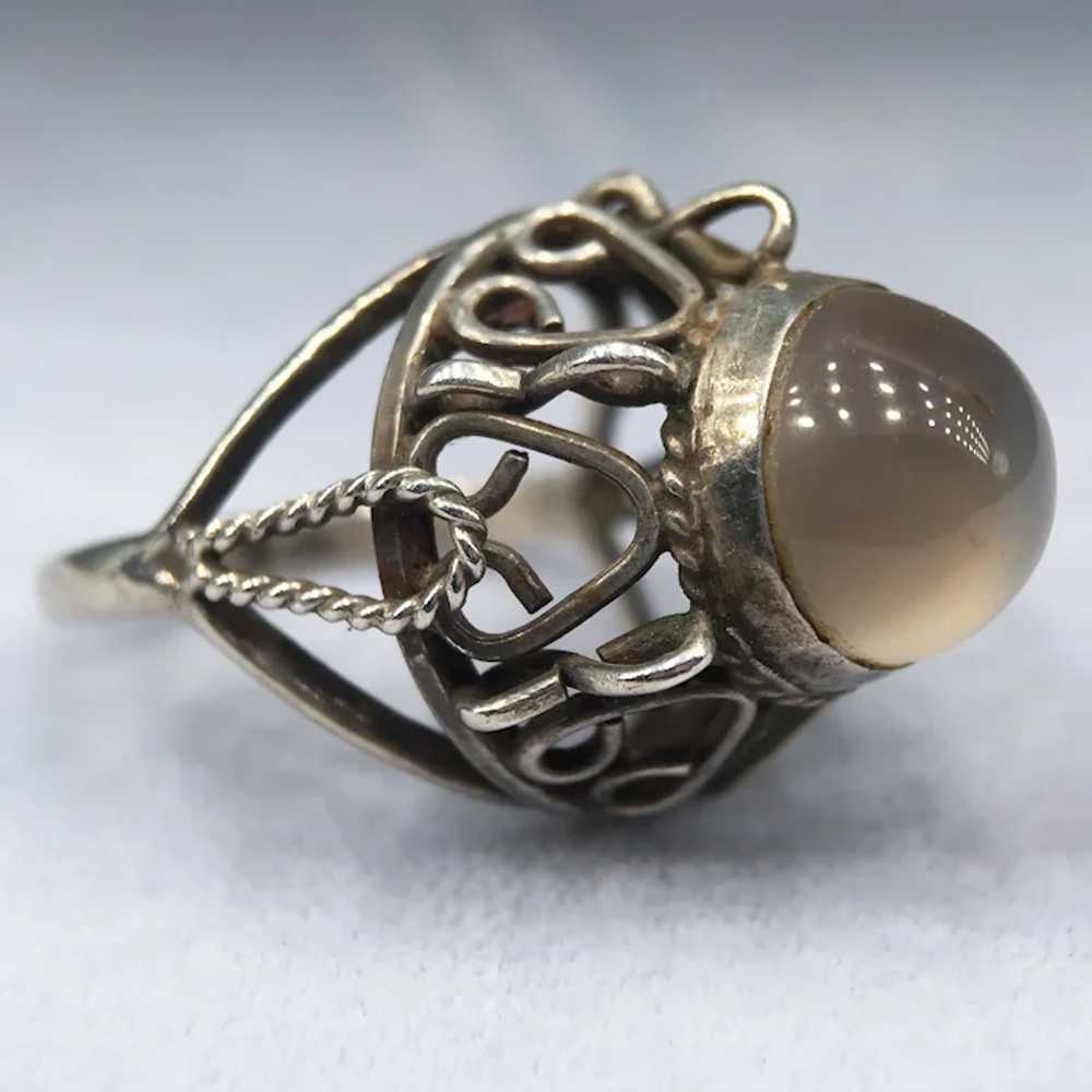 Vintage Moonstone Sterling Silver Handmade Ring S… - image 10