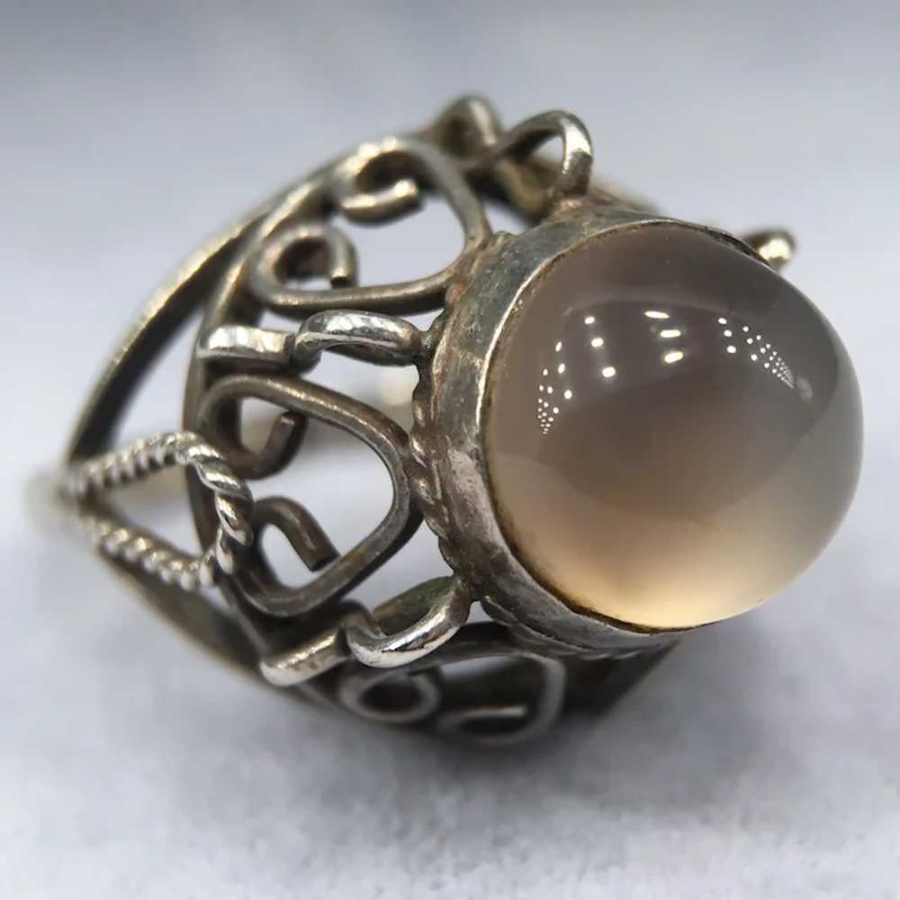 Vintage Moonstone Sterling Silver Handmade Ring S… - image 11