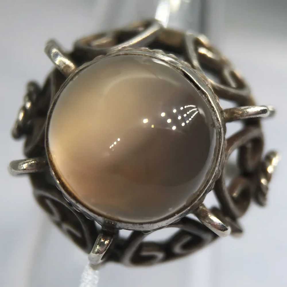 Vintage Moonstone Sterling Silver Handmade Ring S… - image 3