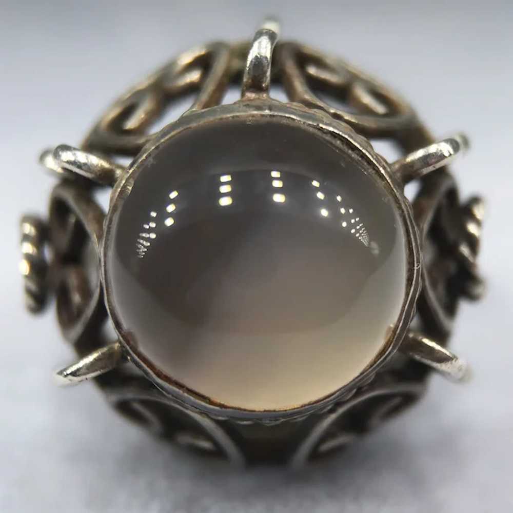 Vintage Moonstone Sterling Silver Handmade Ring S… - image 4
