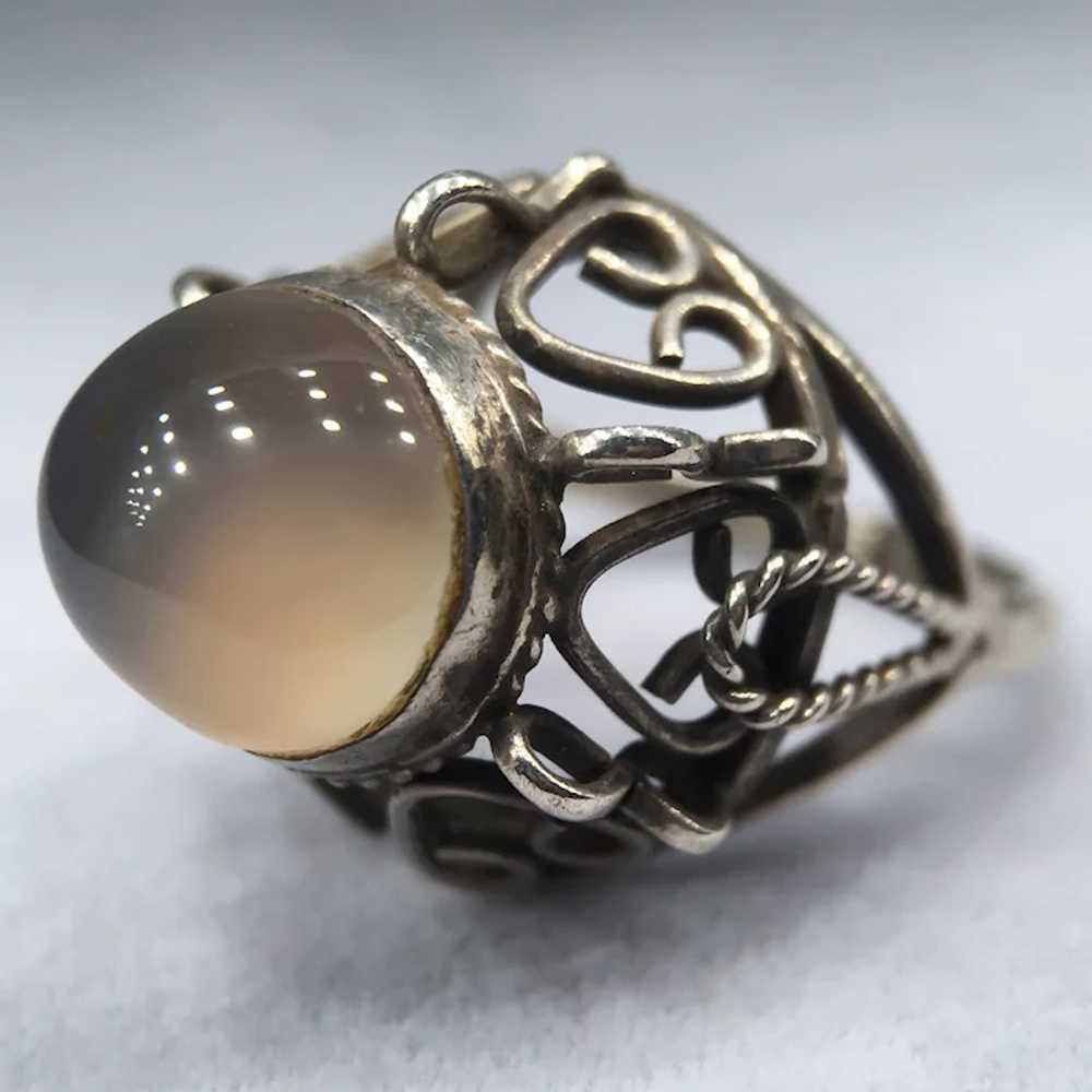 Vintage Moonstone Sterling Silver Handmade Ring S… - image 6