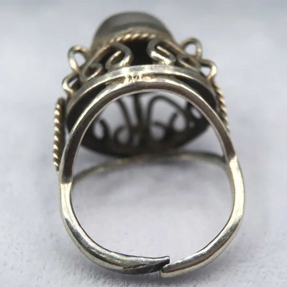 Vintage Moonstone Sterling Silver Handmade Ring S… - image 8