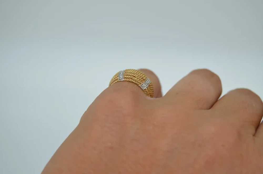 Vintage 10K Yellow and White Gold Dome Ring - image 8
