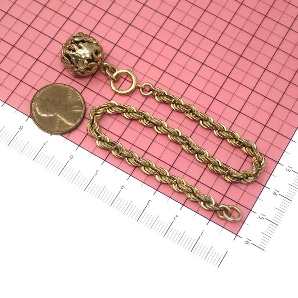 Antique 12k Rose Gold Filled Rope Chain with Fili… - image 3
