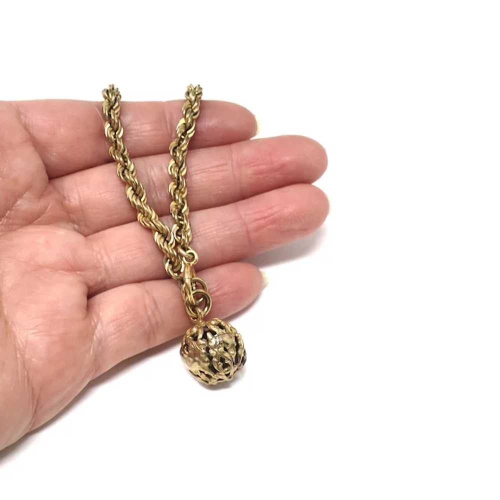 Antique 12k Rose Gold Filled Rope Chain with Fili… - image 7