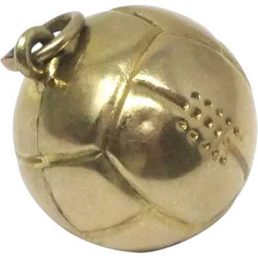 Vintage 1960's 9ct 9k Yellow Gold Soccer Ball Char