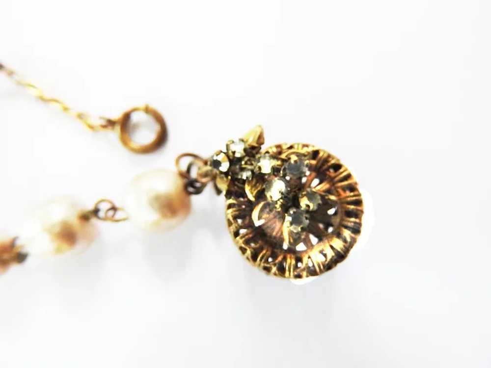 1940 Baroque Pearl Charm Bracelet - image 2