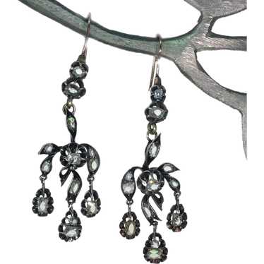 Antique Victorian Early Cut Diamond Chandelier Ear