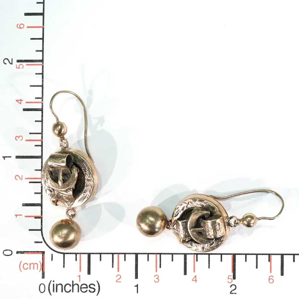 Antique Victorian Gold Buckle Earrings - image 8