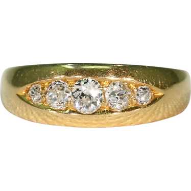 Antique Edwardian 5 Stone Diamond Ring 18K Gold