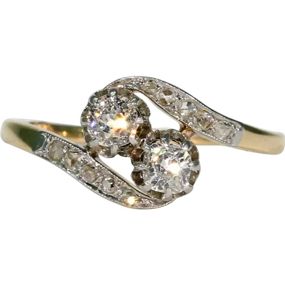 French Bypass Toi et Moi Diamond Engagement Ring - Gem