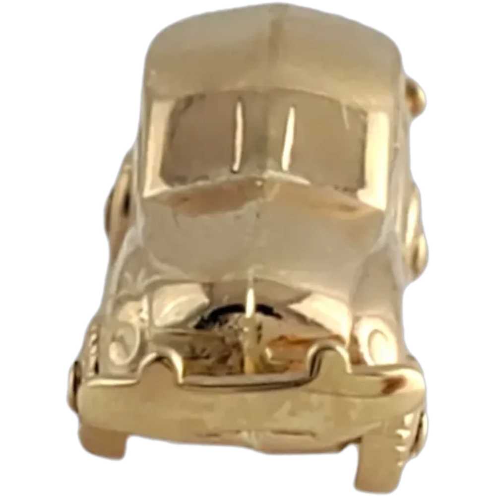 Vintage 14K Volkswagen Bug Car Charm - image 1