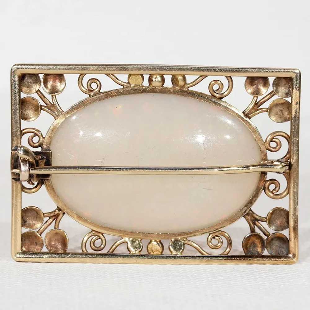Arts & Crafts Opal Gold Brooch Pin by Henry Georg… - image 6
