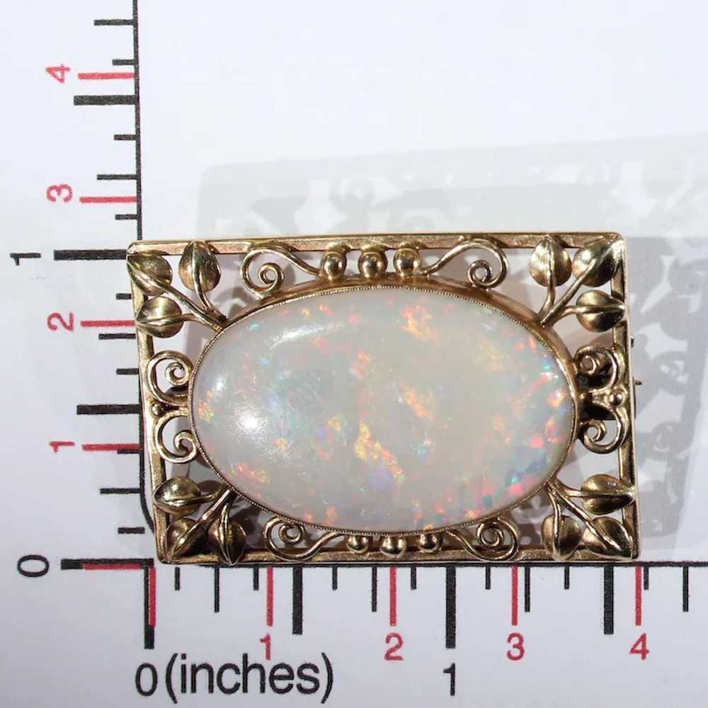 Arts & Crafts Opal Gold Brooch Pin by Henry Georg… - image 8