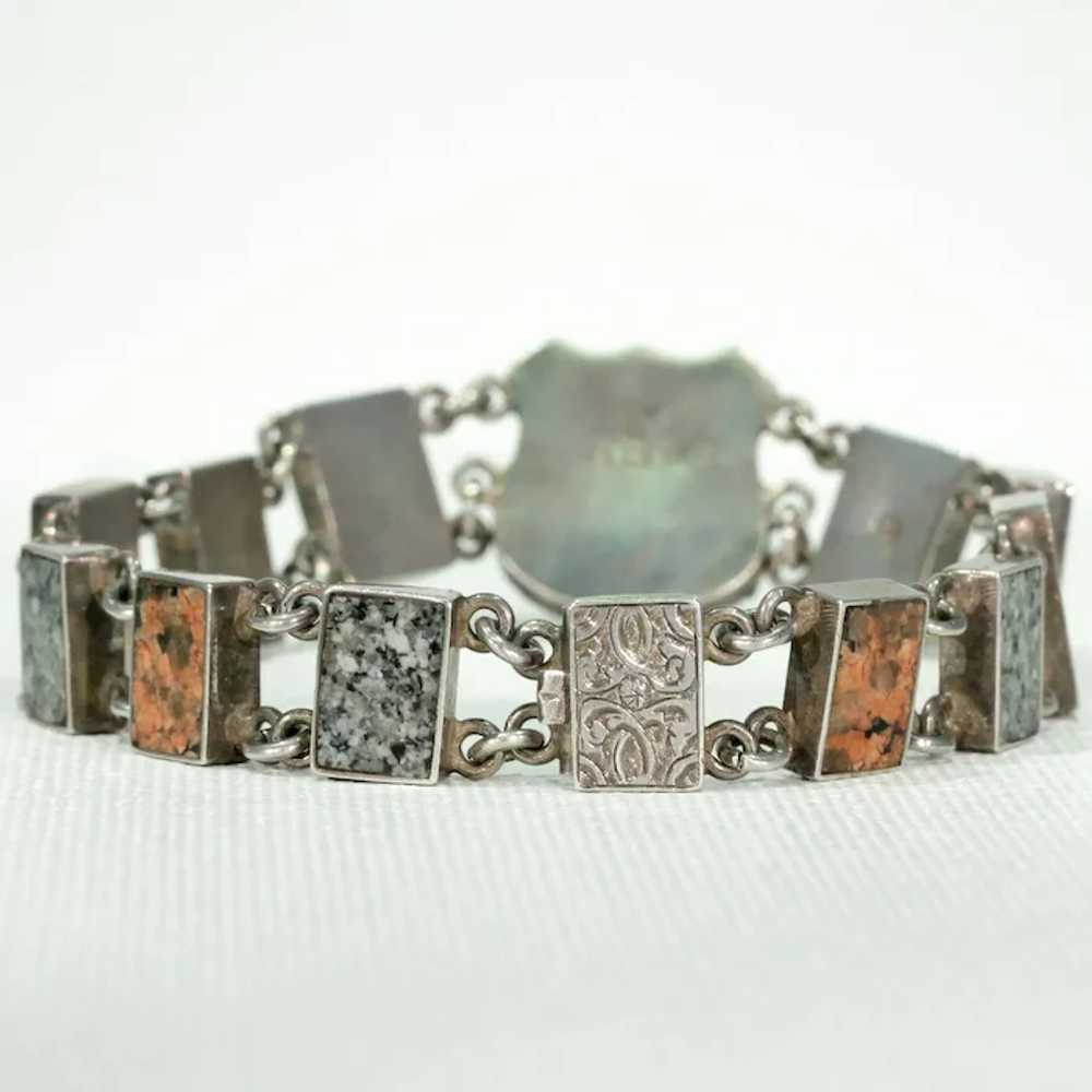 Edwardian Silver Granite Scottish Style Bracelet - image 4