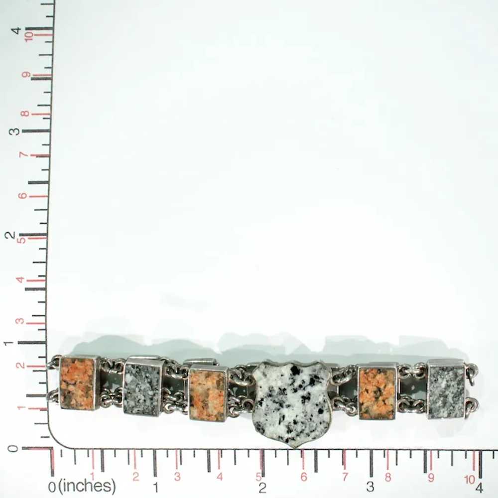 Edwardian Silver Granite Scottish Style Bracelet - image 9