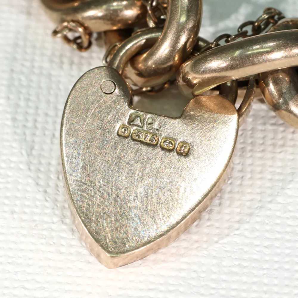 Antique Edwardian Curb Link Bracelet with Heart L… - image 4