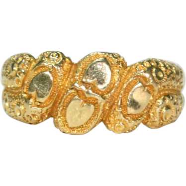 Antique Edwardian Love Knot Ring 18k Gold 1910 - image 1