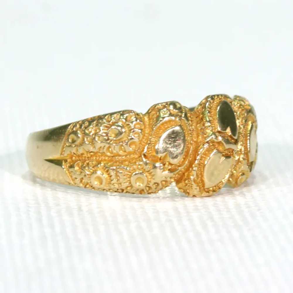Antique Edwardian Love Knot Ring 18k Gold 1910 - image 2