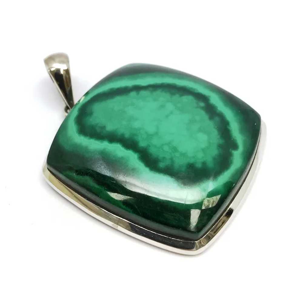 Malachite Cabochon Pendant - Sterling Silver - image 2