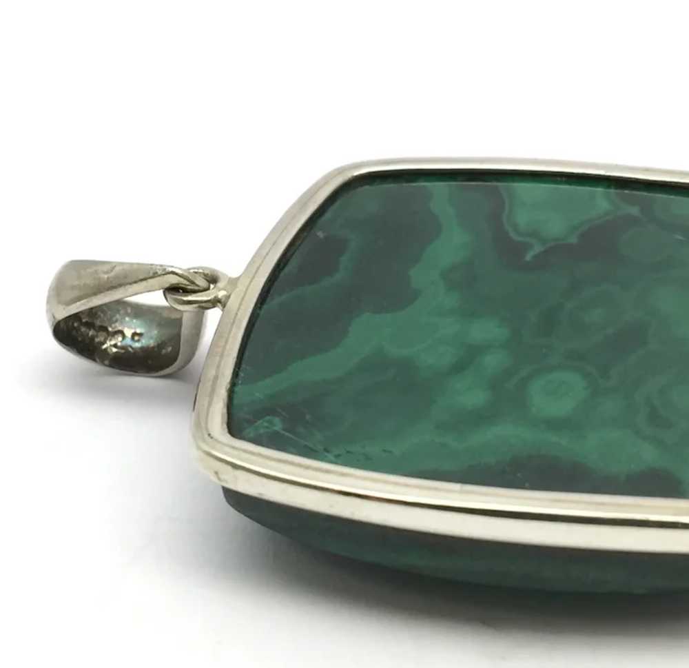 Malachite Cabochon Pendant - Sterling Silver - image 5